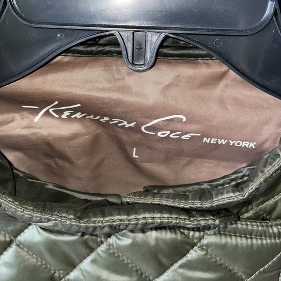 Kenneth Cole quilted bomber biker jacket olive green medium - Picture 5 of 5